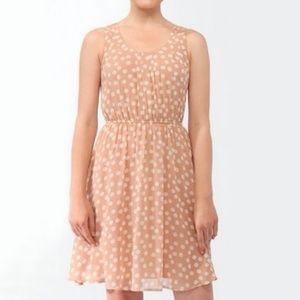 Pretty Pastel Pink Polka Dot Skater Dress Medium